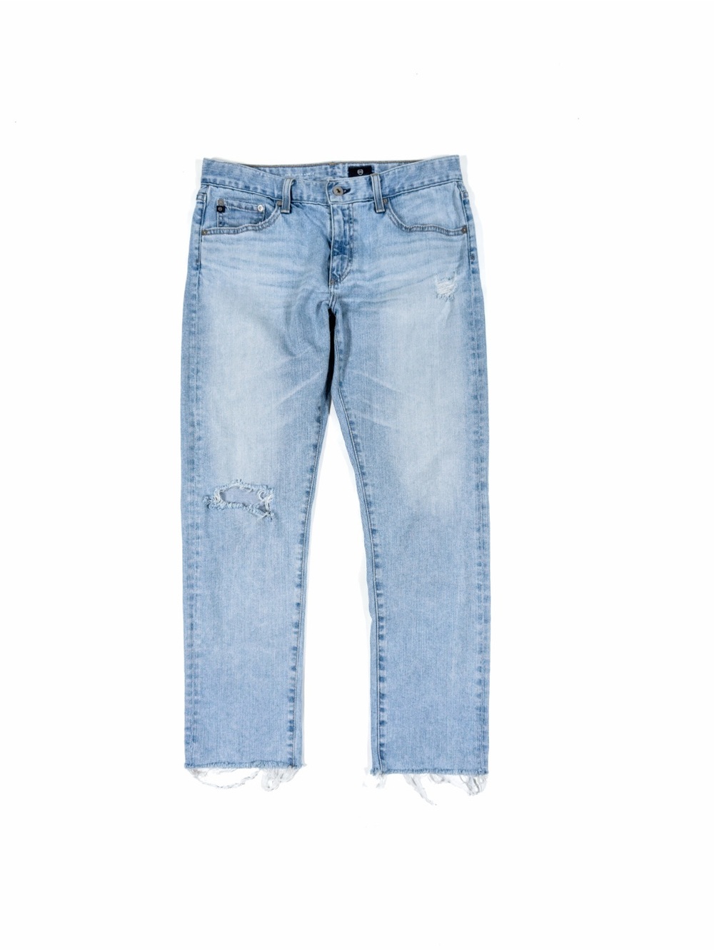 AG Adriano Goldschmied The Nolan Ankle Jeans Womens 29R Light Wash Distressed